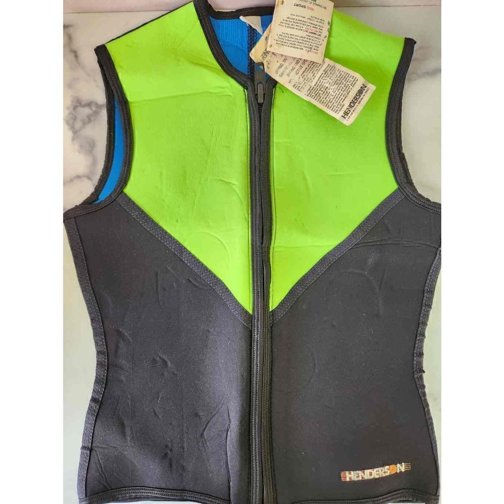 Henderson scuba vest large vintage 90s neon green black color block women's